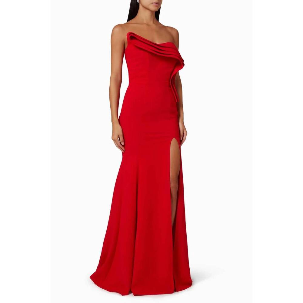 NEW NICOLE BAKTI strapless elegant evening dress in red